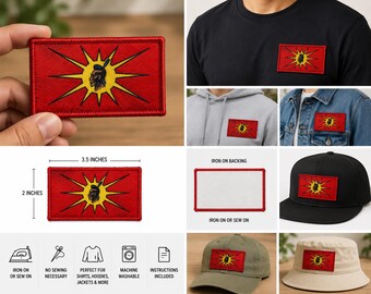 Mohawk Warrior Sublimated Patch, Dye Sublimation Patch