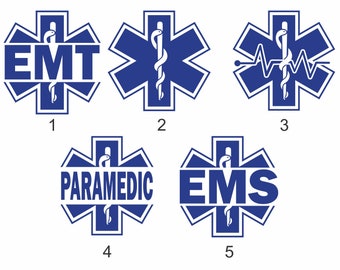 Star of Life, EMT, EMS, Paramedic Iron On Transfer, DIY Iron On, Ready To Press