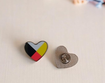 Four Directions Heart Lapel Pin, Printed Lapel Pin