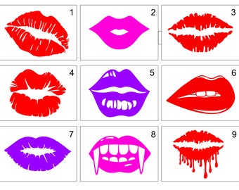 Glitter Lips Decal, Holographic Glitter Kiss, Vinyl Lips Decal, Kiss Lips Decal, Sexy Lips