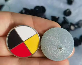 Four Directions Hard Enamel Lapel Pin