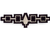 Iroquois Flag Iron On Patch, Black Velvet Wampum Belt Iron On Patch