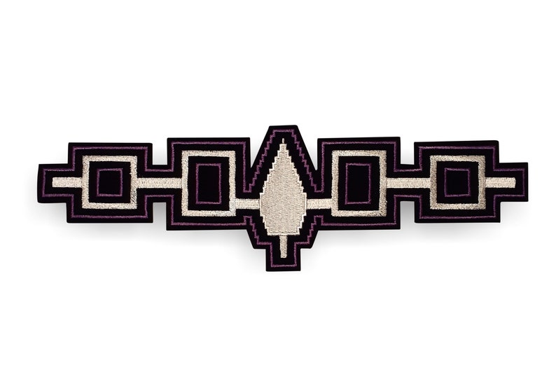Black Velvet Wampum Belt Iron On Patch Iroquois Flag Iron On Patch