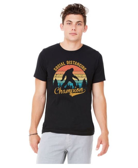 Social Distancing Champion - Vintage Sunset Bigfoot Yeti T-Shirt Social Distancing Champion - Vintage Sunset Bigfoot Yeti T-Shirt