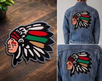 Native American Indian Chief Head Patch