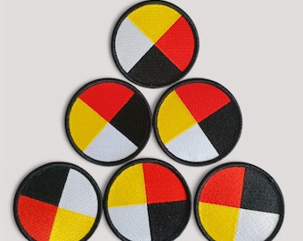 Medicine Wheel Embroidered Patch, Four Directions Iron On Patch