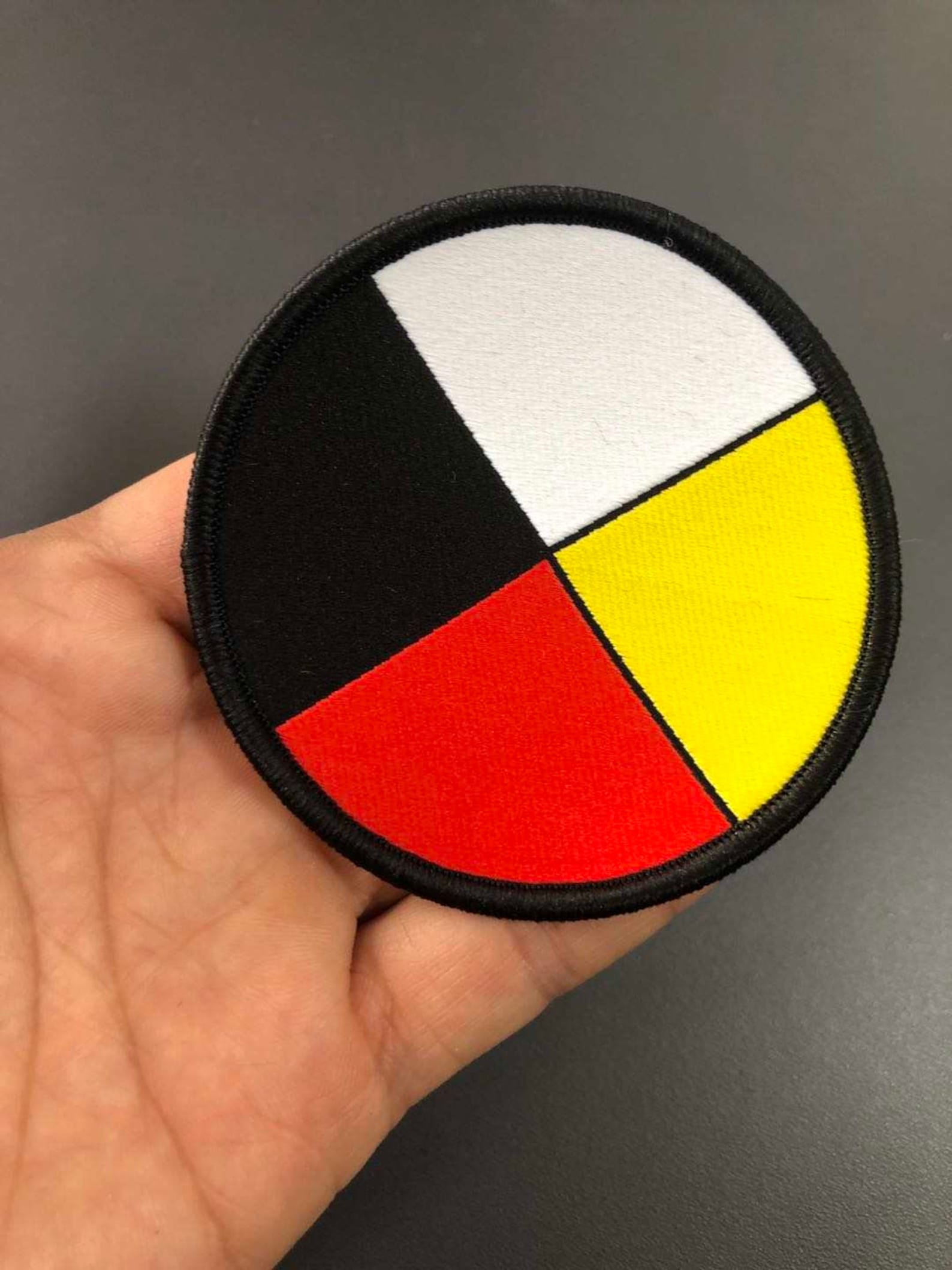Medicine Wheel Iron on Woven Patch, Four Directions Iron on Patch ...