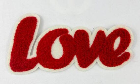 Love Chenille Embroidered Patch | Etsy