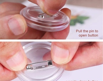 DIY Clear Acrylic Pinback Button, Mix Styles DIY Kit