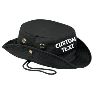 Custom Text Canvas Bucket Hat,Personalized Printed Bucket Hat