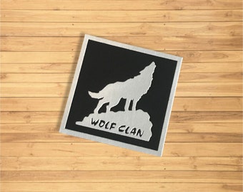 Howling Wolf Iron On Patch, Wolf Clan Printed Patch, Ready To Press