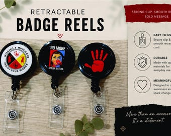 No More Stolen Sisters Button, MMIW Badge Reel