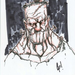 Original Frankenstien copic sketch by cole peterson