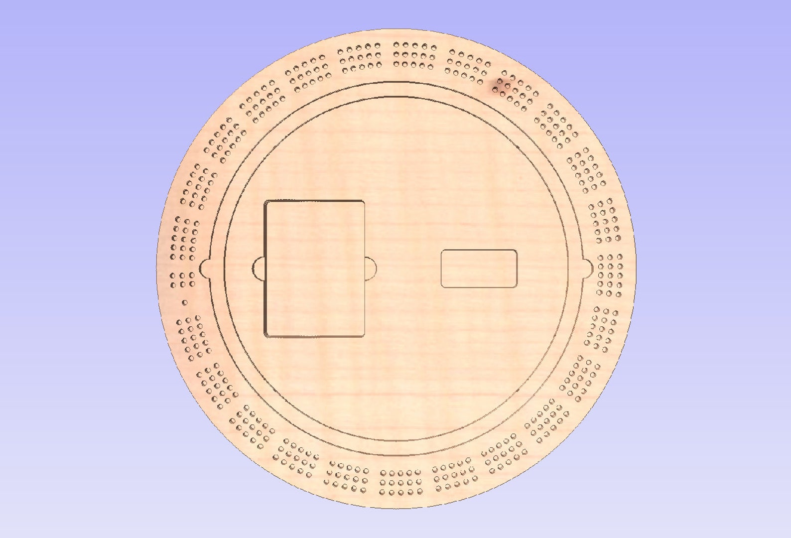 Round Cribbage Board With Lid and Storage CNC File .DXF, .CRV, .svg Etsy