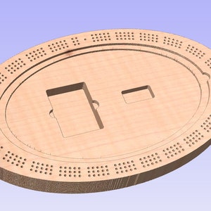 Oval Cribbage Board With Lid and Storage