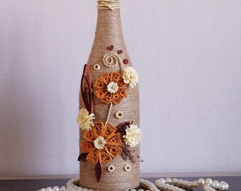 Wine Bottle Decor Decorated Wine Bottles Home Wine Bottle Etsy