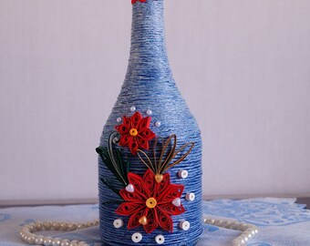 Bottlesbottle Decor Wine Bottle Decor Decorated Wine Etsy