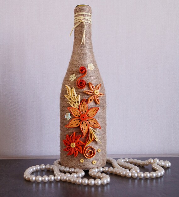 Wine Bottle Decor Decorated Wine Bottles Home Wine Bottle Etsy