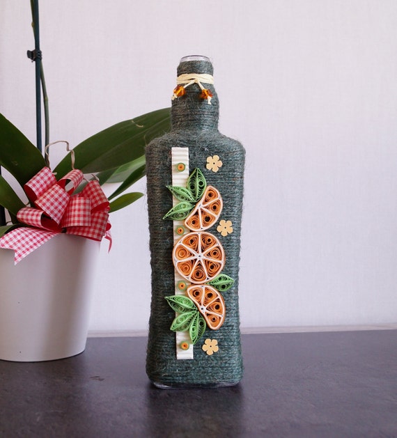 Wine Bottle Decor Decorated Wine Bottles Home Wine Bottle Etsy