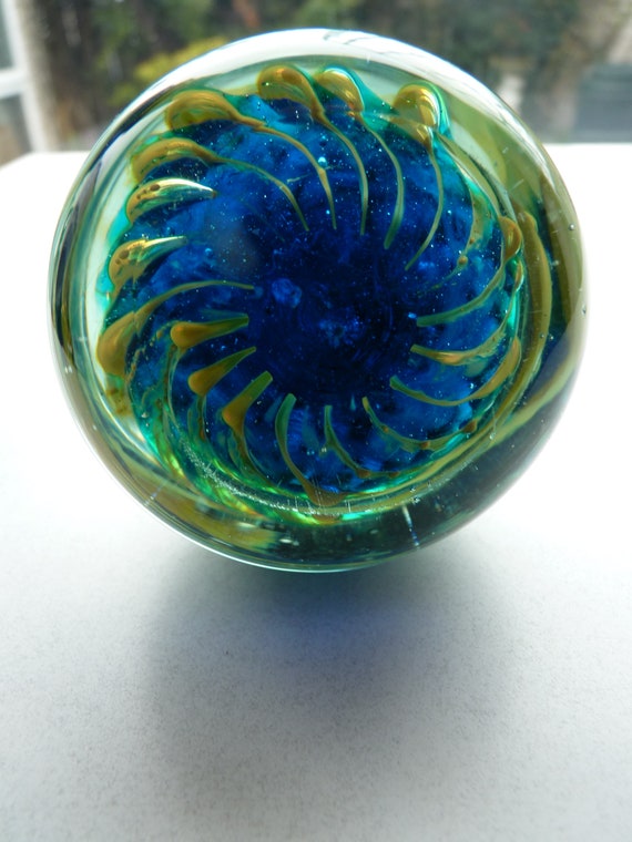 Vintage MDINA superb Art Glass blue and Vintage MDINA superb Art Glass blue and