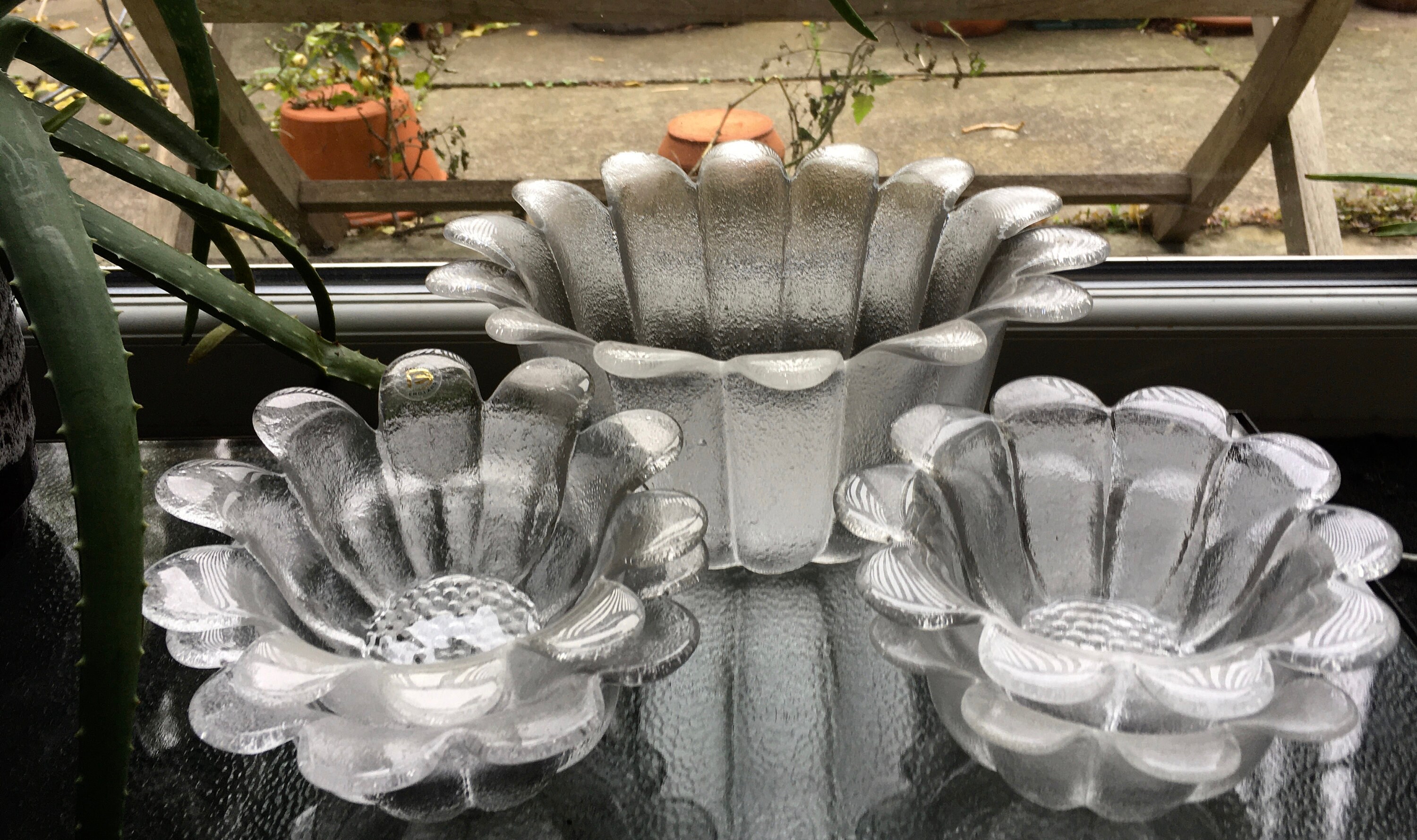 Vintage DARTINGTON GLASS Daisy Collection set deep large bowl Etsy