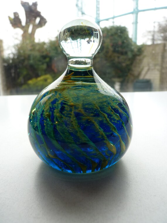 Vintage MDINA superb Art Glass blue and Vintage MDINA superb Art Glass blue and