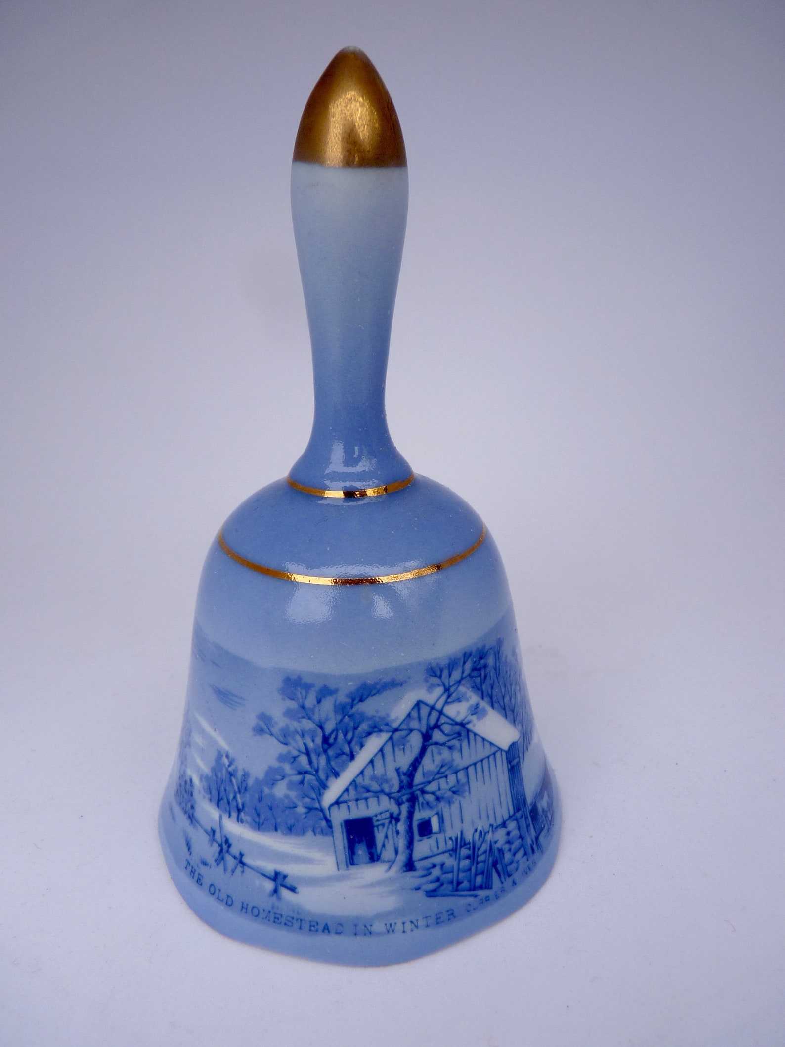 Fine Blue Porcelain Bell for the Table with Gold Trimmings Etsy