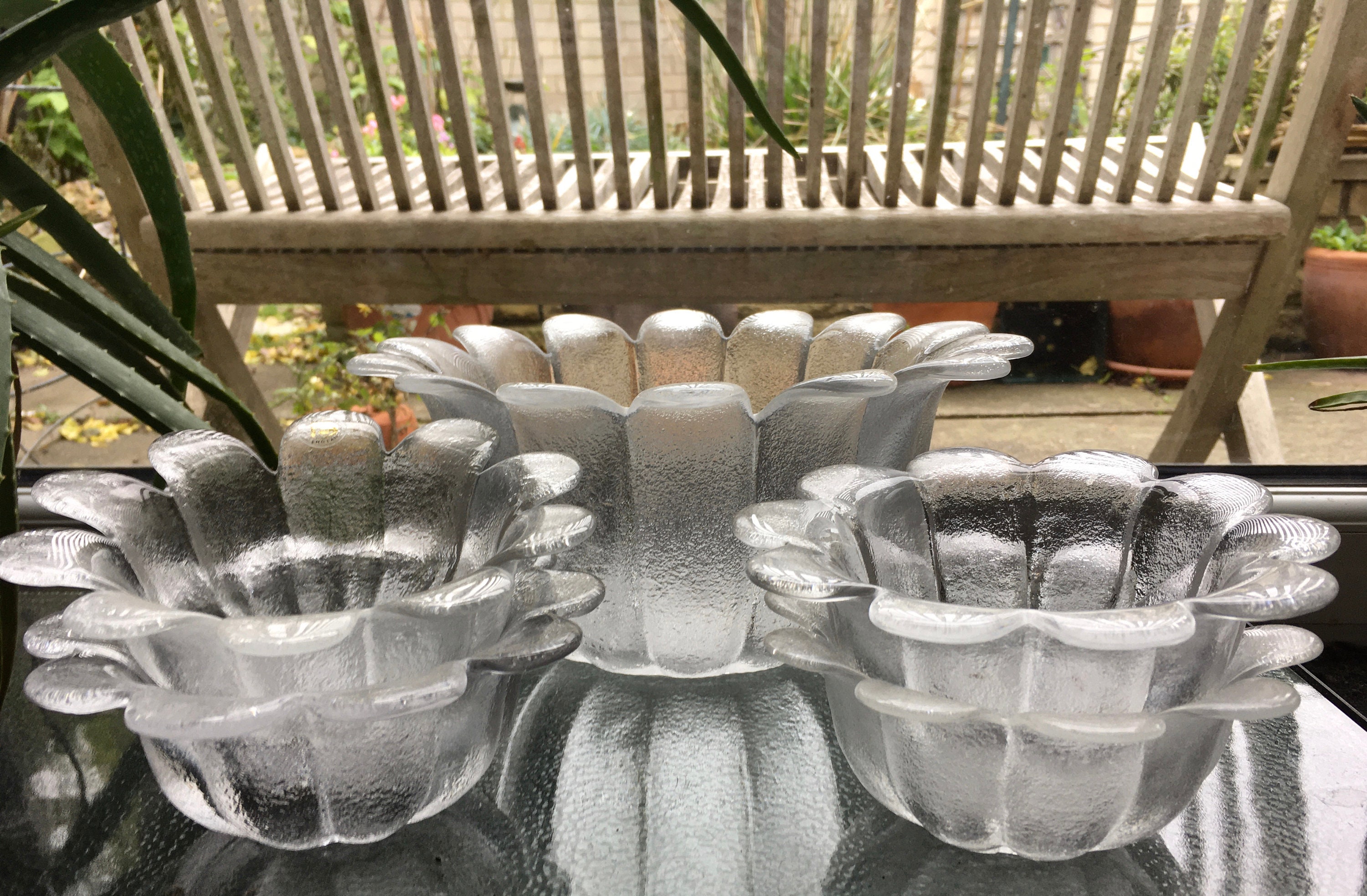 Vintage DARTINGTON GLASS Daisy Collection set deep large bowl Etsy