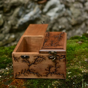 Rustic Handmade Wooden Tea Box Holder Peacock Design, Two Compartments ...