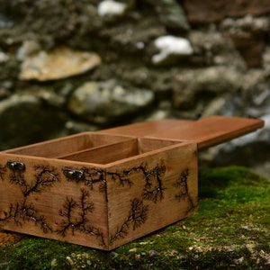 Rustic Handmade Wooden Tea Box Holder Peacock Design Two - Etsy