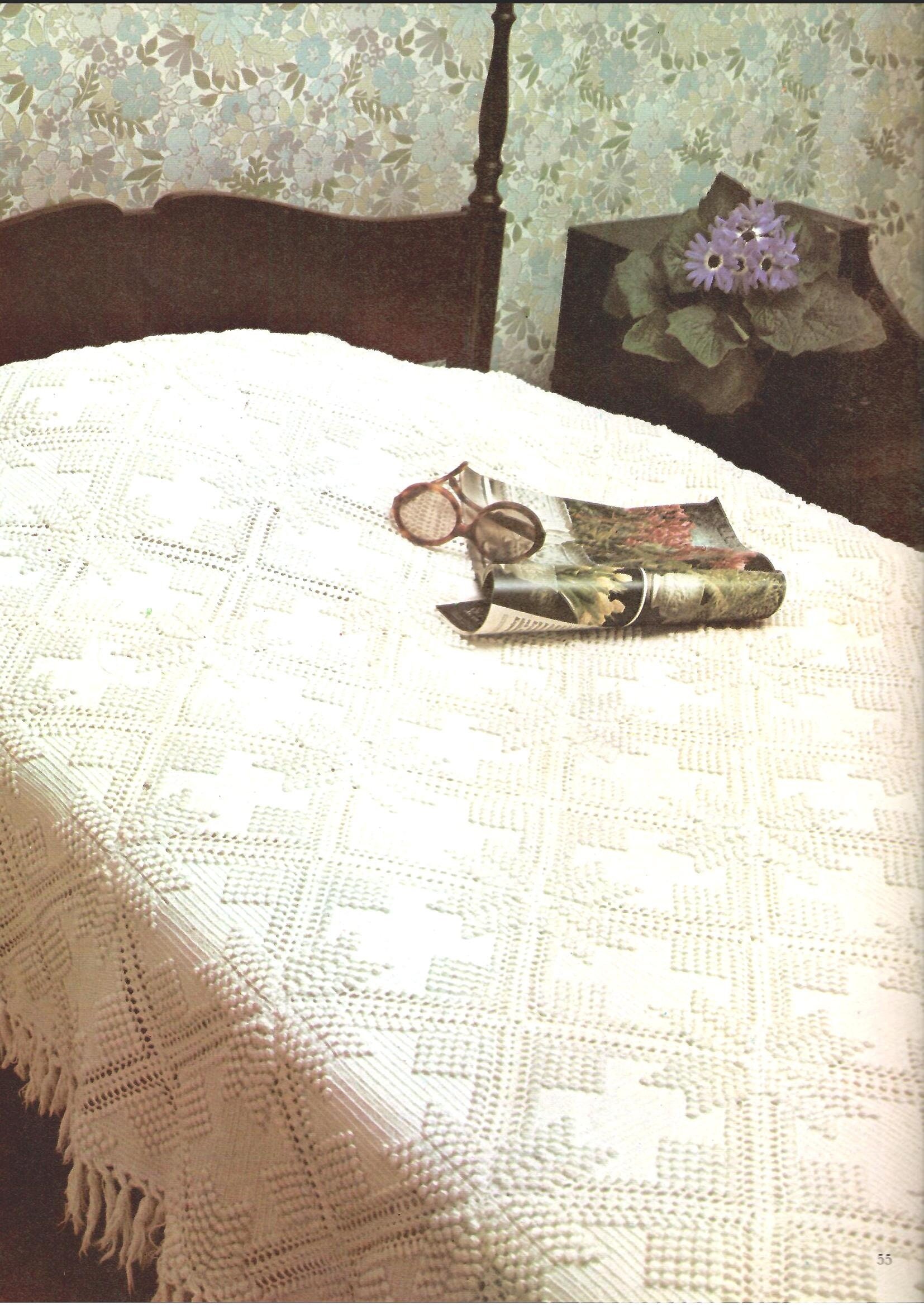 Vintage Crochet Bedspread Pattern ENGLISH PDF Etsy