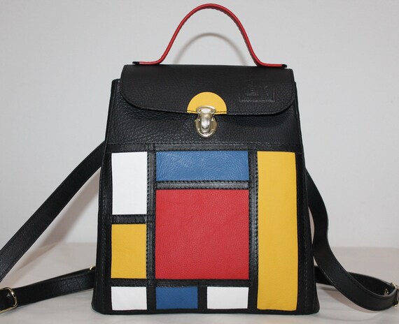 red yellow blue backpack