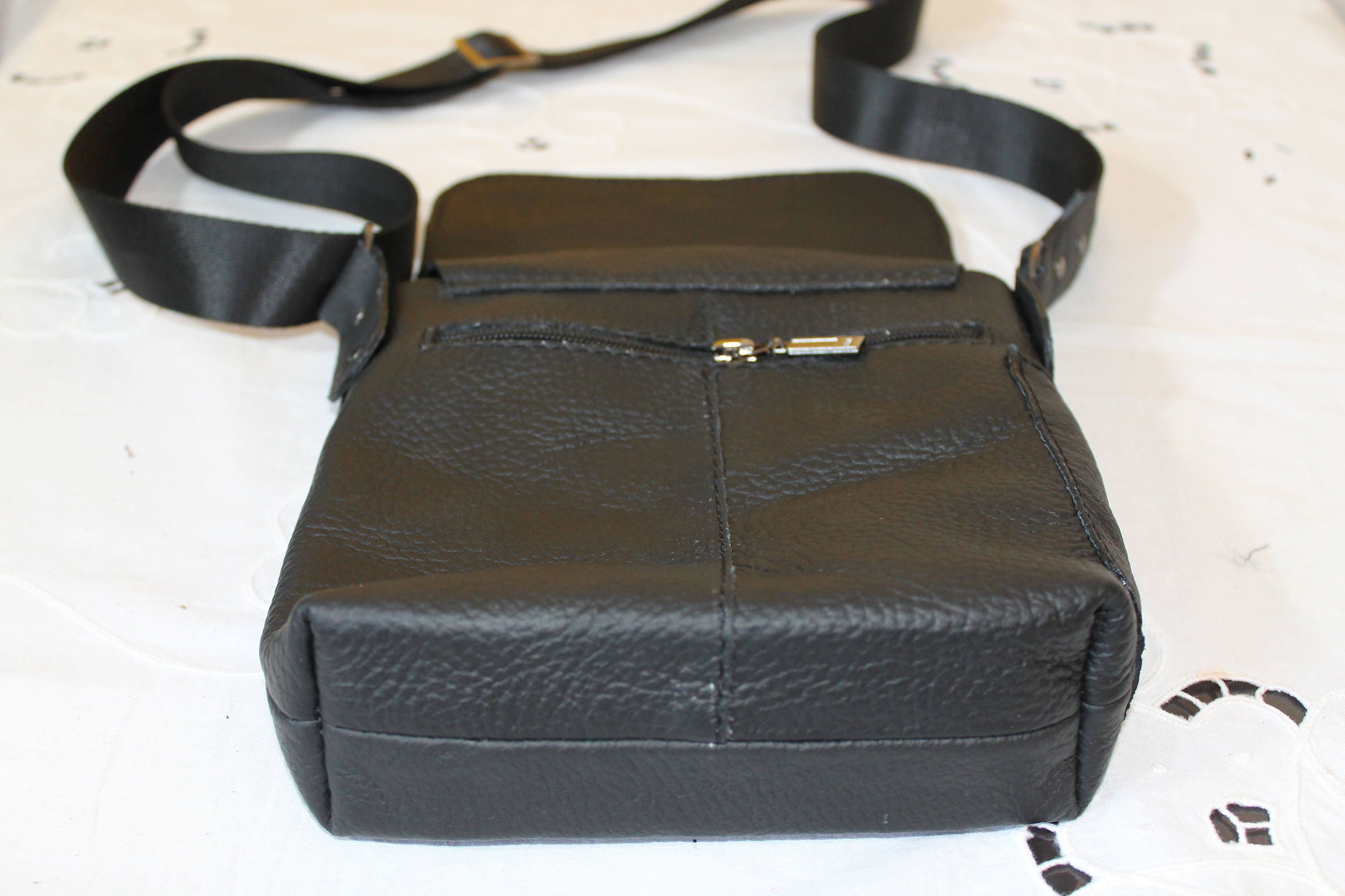 Leather messenger bag for men black leather bag small Etsy