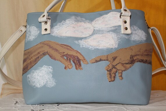 hand painted leather bags