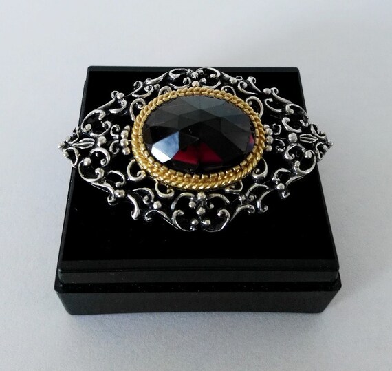 Garnet brooch bohemian grenades vintage