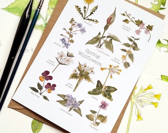 Spring Wildflowers (2nd edition) greetings card • Birthday Card • Personalised Card • Wildflower Card • Spring Card