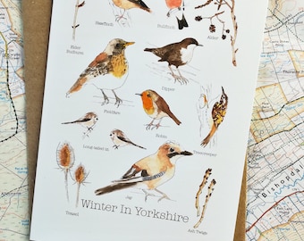 Winter in Yorkshire Aquarell Grußkarte