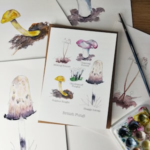 Tarjeta de felicitación de hongos británicos (2.ª edición) • Tarjeta de cumpleaños de naturaleza • Tarjeta de cumpleaños de hongos • Tarjeta de hongos • Tarjeta de otoño • Tarjeta de otoño