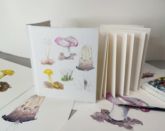 Handgefertigtes Aquarell Skizzenbuch • Natur Notizbuch • Konzertina Skizzenbuch • Handgebundenes Notizbuch