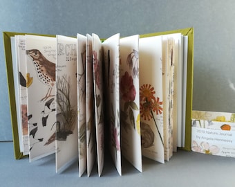 Handgemaakt natuurdagboekboek • 2019 Natuurdagboek • Natuurkunstboek • Concertina-kunstboek