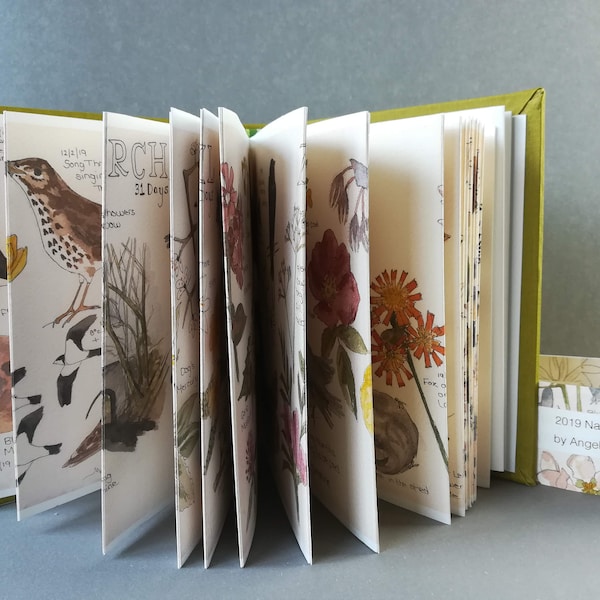 Handmade Nature Journal Book • 2019 Nature Journal • Nature Art Book • Concertina Art Book