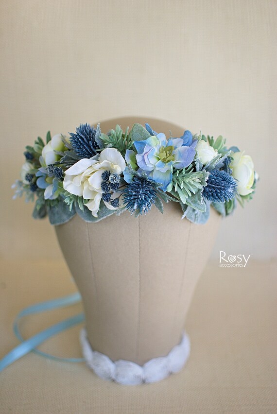 light blue flower crown