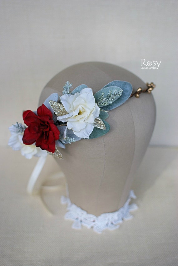 red white blue flower crown