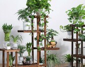 Tier 5 Wooden Plant Stand Garden Strong Flowerpot Shelf Sturdy Display Decor