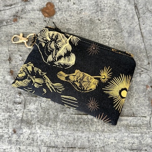 Bolsa con cremallera de rape, bolsa de rape, regalo de rape, billetera, monedero de pescado, bolsa para accesorios tecnológicos, monedero, bolsa con cremallera, regalo gótico