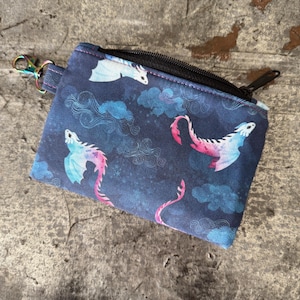 Bolsa con cremallera de dragón, bolsa de dragón, bolsa de fantasía, bolsa de maquillaje, regalo de Halloween, monedero, regalo gótico, linda bolsa de dragón, dragón floral