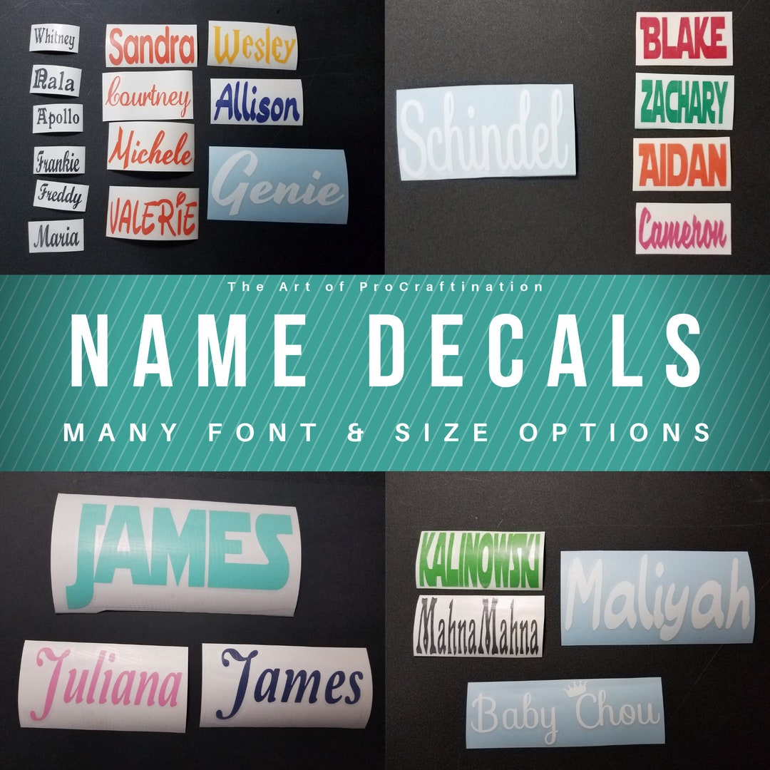 1 to 3 Tall Small Name Decals Custom Decals Etsy