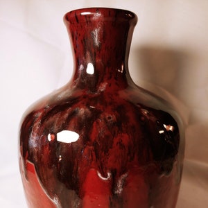 Handcrafted Raku Vase | Burgundy