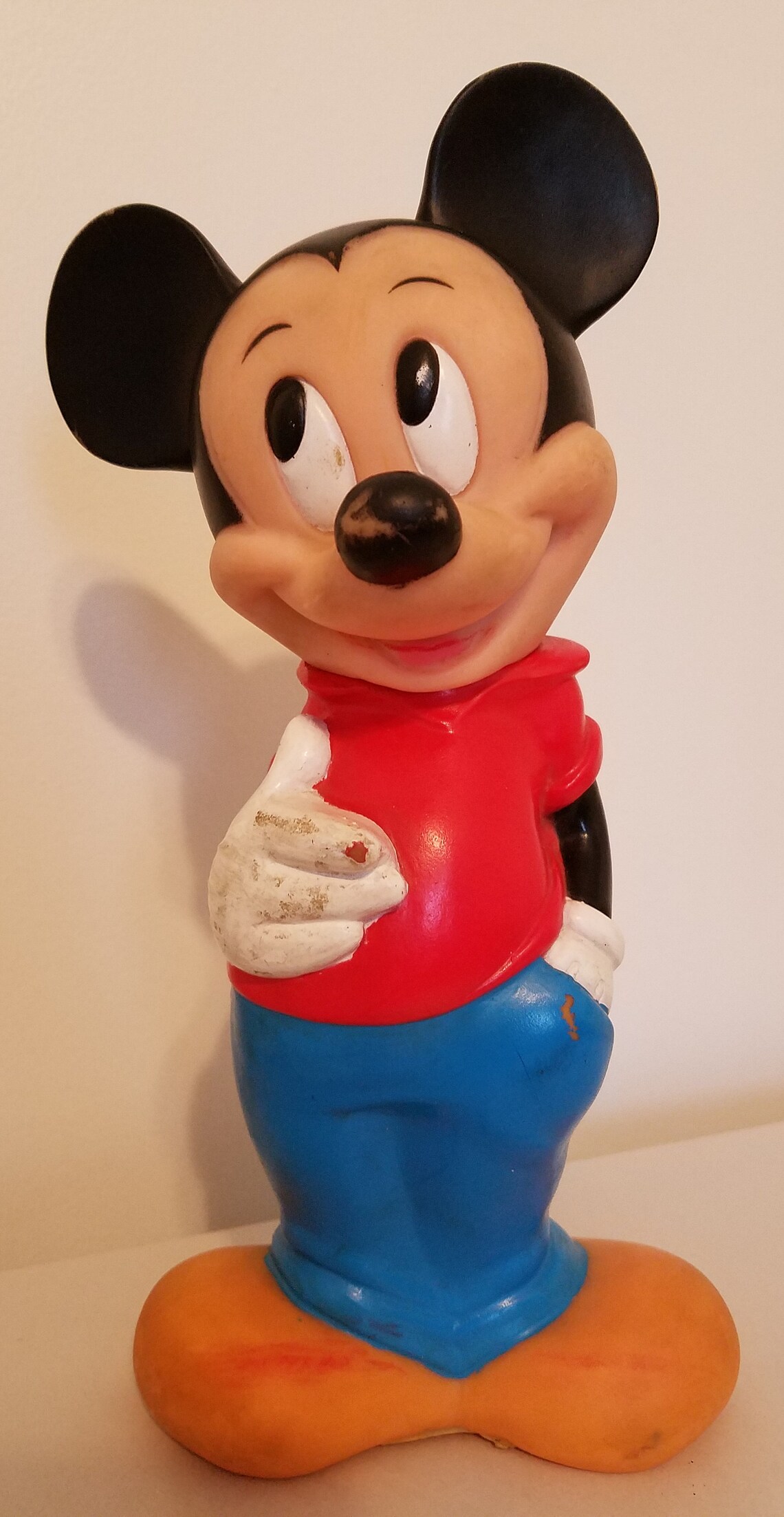 Vintage Mickey Mouse Heavy Plastic Coin Bank Etsy