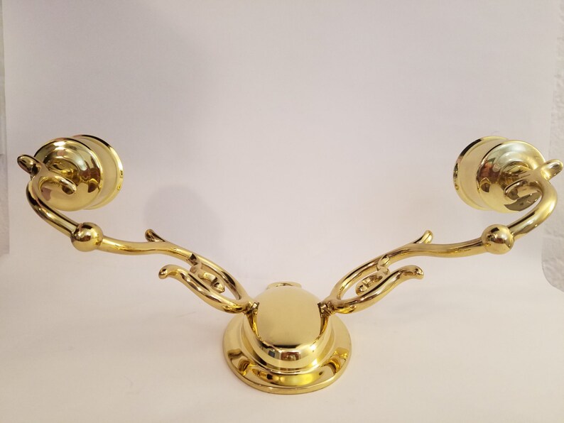 Vintage Polished Brass Candle Sconce Etsy